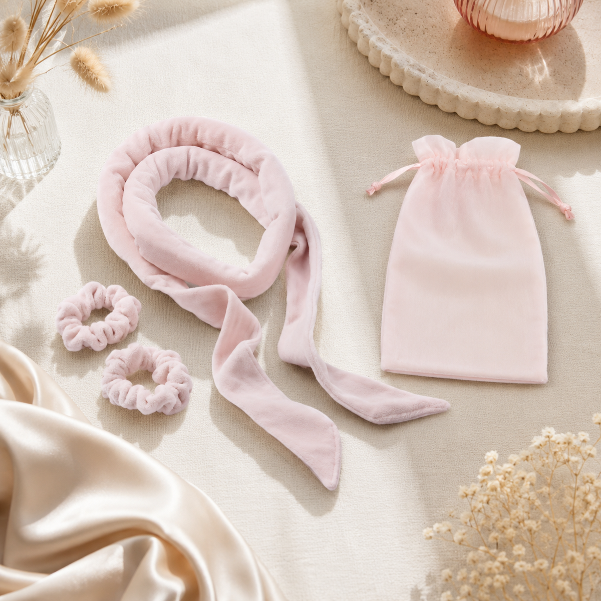 Soft Ribbon Heatless Curl Set