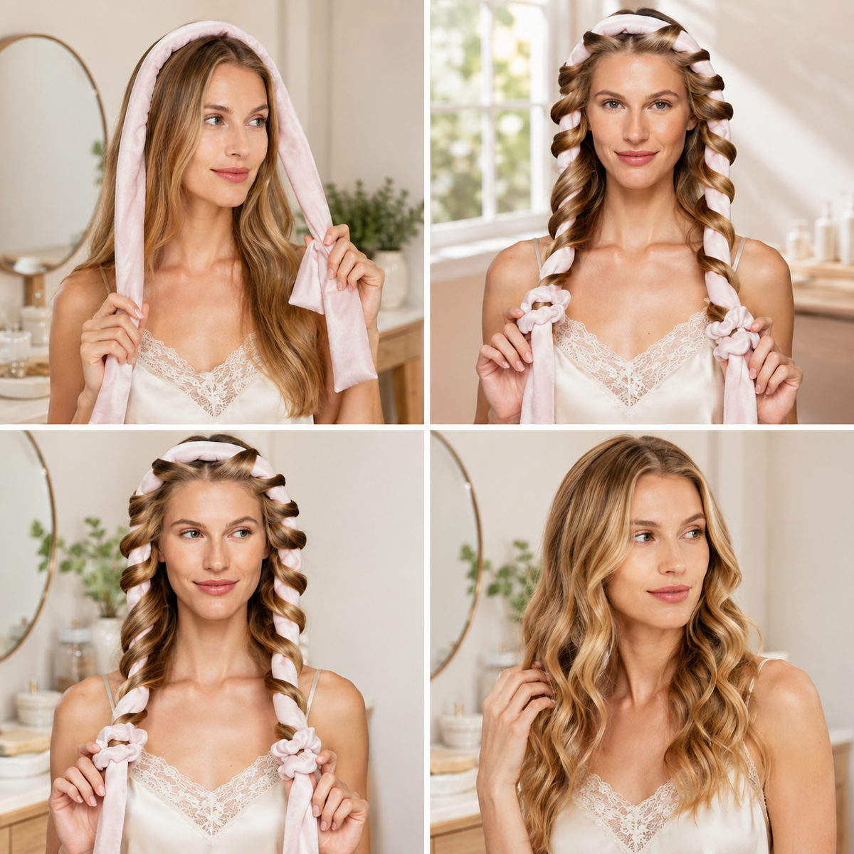 Soft Ribbon Heatless Curl Set