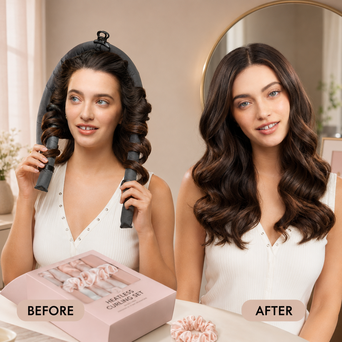 2 Sets Of Satin Overnight Hair Curlers