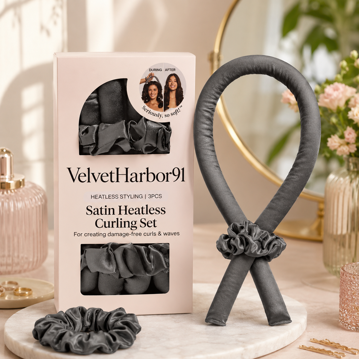2 Sets Of Satin Overnight Hair Curlers