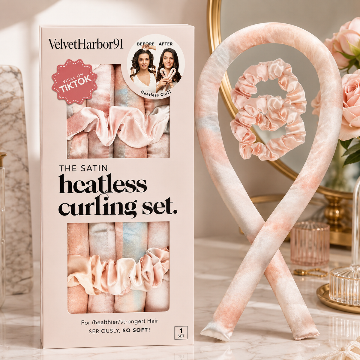 2 Sets Of Satin Overnight Hair Curlers