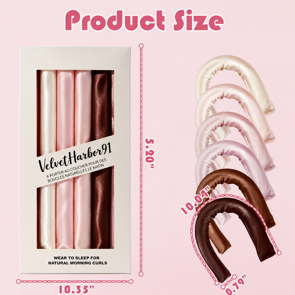 6-Piece Satin Heatless Curler Set