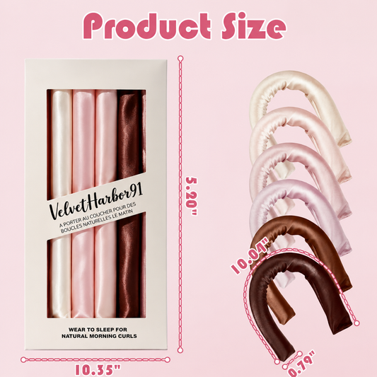 6-Piece Satin Heatless Curler Set