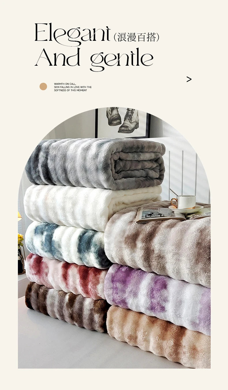 Gradient Bubble Fleece Throw Blanket for Home, Sofa & Travel
