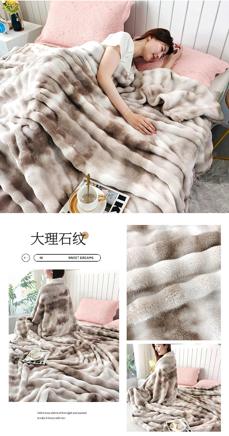 Gradient Bubble Fleece Throw Blanket for Home, Sofa & Travel